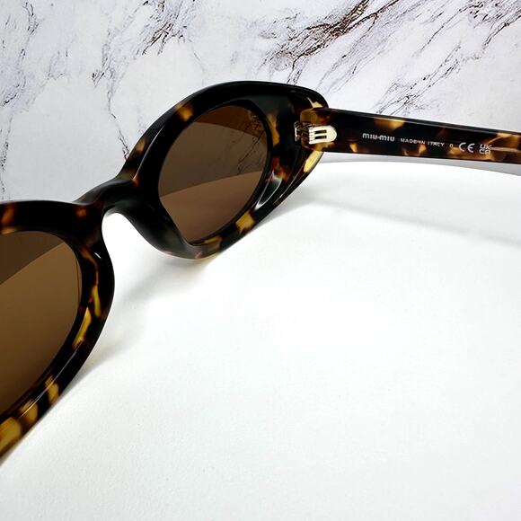 New MIU MIU Sunglasses Brown Tortoise Oval Womens Reverie main image 8